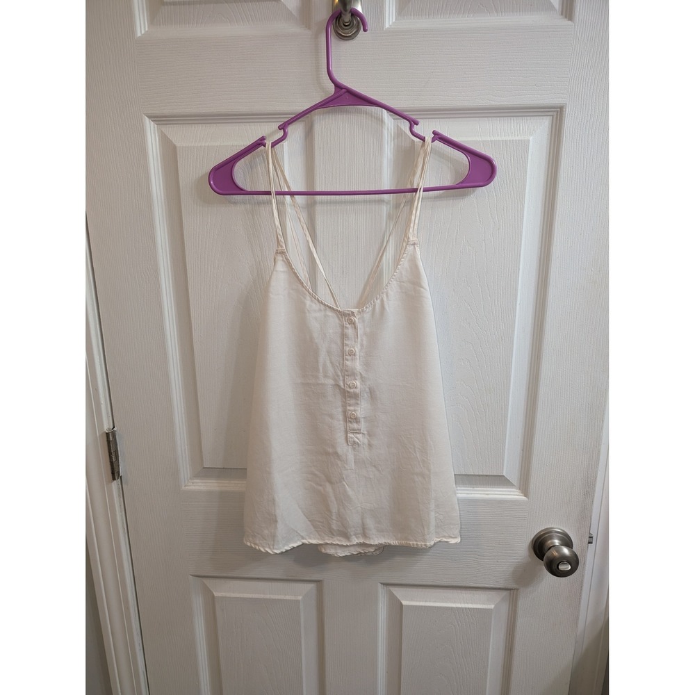 Madewell Button Front Cami Tank Top Cream Lyocell Women's - Size‎ S